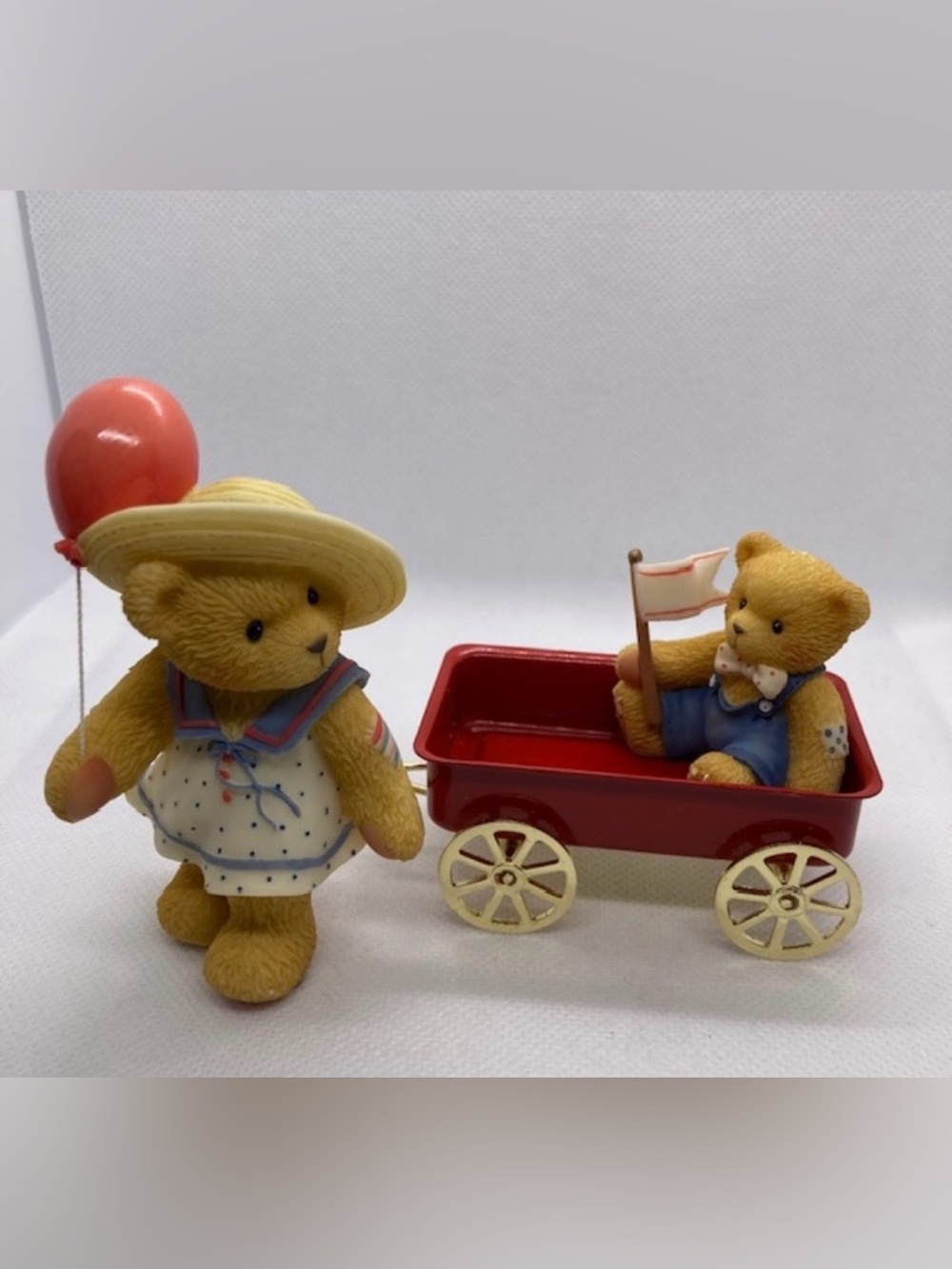 Cherished Teddies Letty #CT993 Girl Pulling Red Wagon Mint in Box